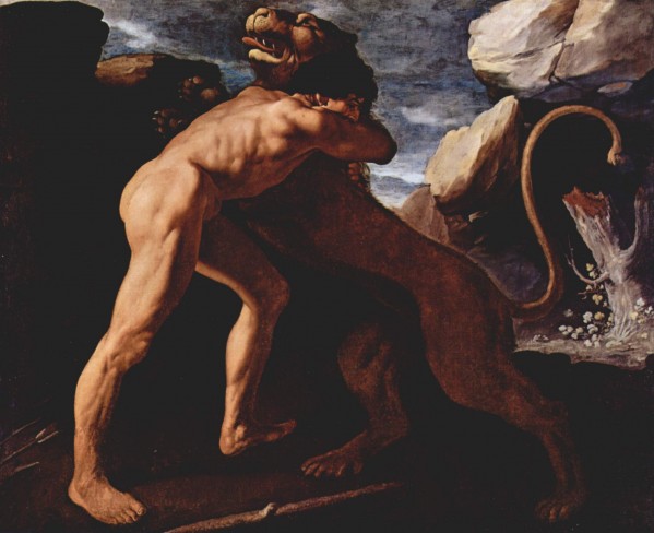 Hercules Fighting with the Nemean Lion by Francisco de Zurbaran